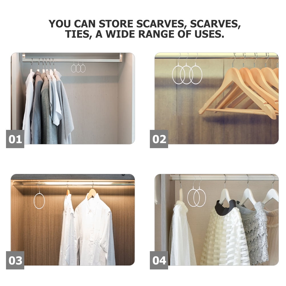 Scarf and Belt Hangers, Ten White Racks for Closet Rods, 9.04 Inch - Image 3