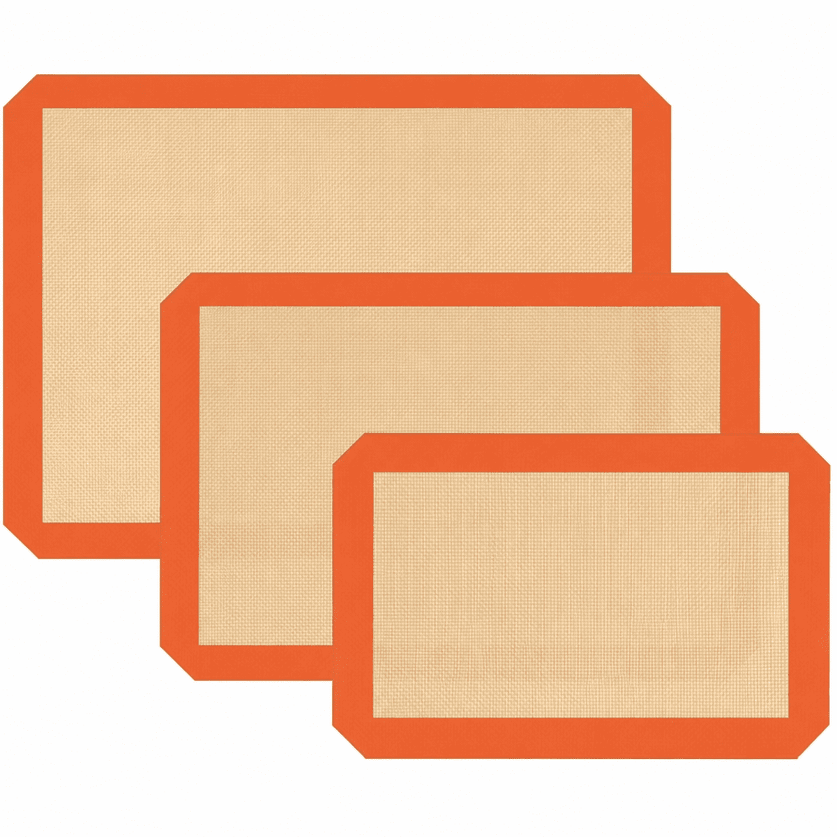 Non-Stick Silicone Baking Mat Set, Three Reusable Sheets for Oven Trays