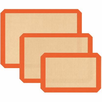 Non-Stick Silicone Baking Mat Set, Three Reusable Sheets for Oven Trays