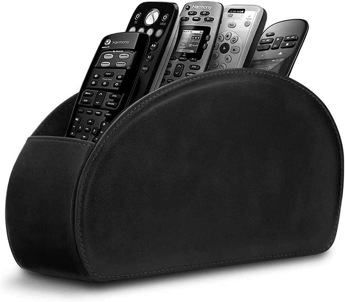 Leather Remote Caddy with Five Compartments, 8.46 Inch Desktop Tray - Image 3