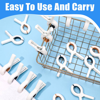 Heavy-Duty Clothes Pegs, 20 Plastic Clips with Silicone Pads for Towels - Image 4