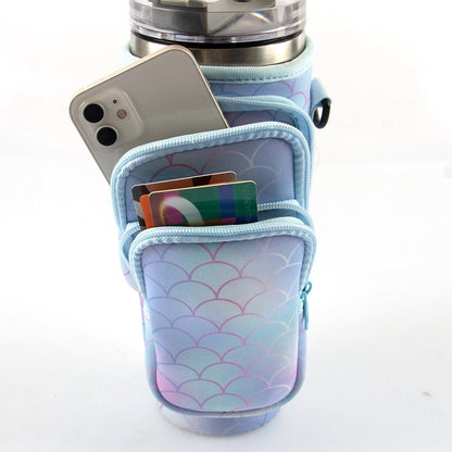 Neoprene Tumbler Sleeve for 30 and 40 Ounce Cups with Strap and Mini Pocket - Image 3