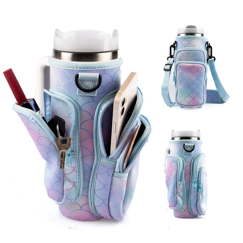 Neoprene Tumbler Sleeve for 30 and 40 Ounce Cups with Strap and Mini Pocket - Image 5