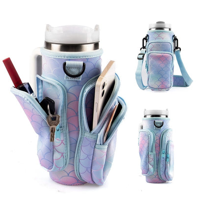 Neoprene Tumbler Sleeve for 30 and 40 Ounce Cups with Strap and Mini Pocket - Image 5