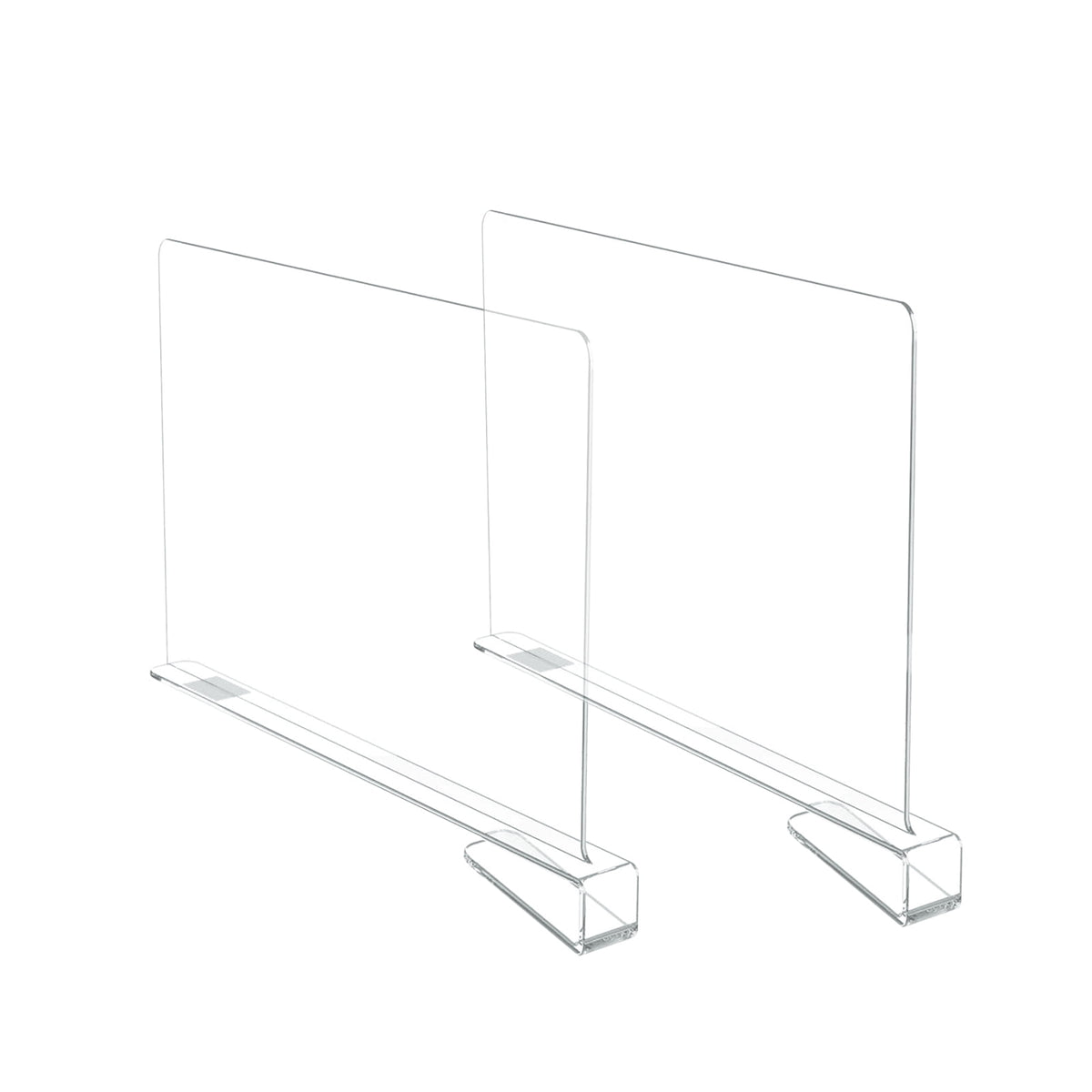 Clear Acrylic Shelf Dividers, Two L-Shaped Closet Separators, 11.81 Inch